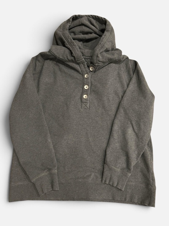 Sonoma Tops - Gray Hooded Button Pullover Sweatshirt